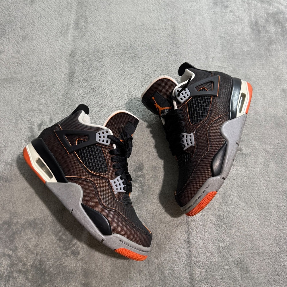 Nike Air Jordan 4 Retro Starfish Black Orange Grey CW7183-100 Womens 6